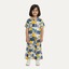 Yellow Hello Sunshine Print Co-ord Linen Fabric Suit For Girls