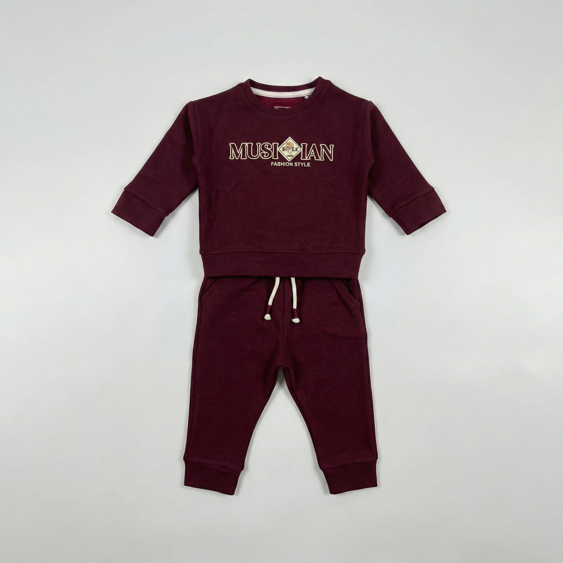Maroon Musian Print Suit For Winters Secondary image