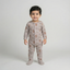 BROWN STRIPES "RAINBOW BEAR" PRINT FULL BODY FULL SLEEVES ROMPERS