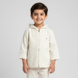 NEW OFF WHITE SINGLE POCKET HOODIE WITH ZIPPER