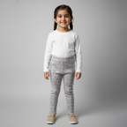 Blue Flowers Print Ribbed Pajama Trouser