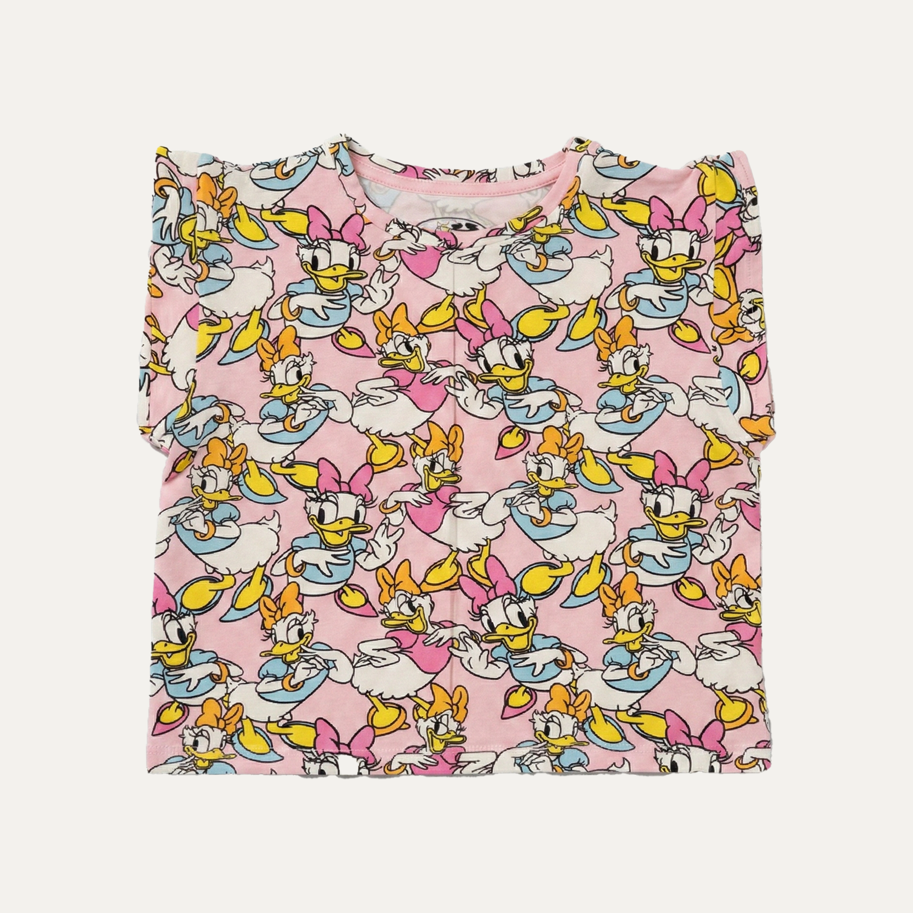 Pink Daizy Duck Print T-shirt Top For Girls
