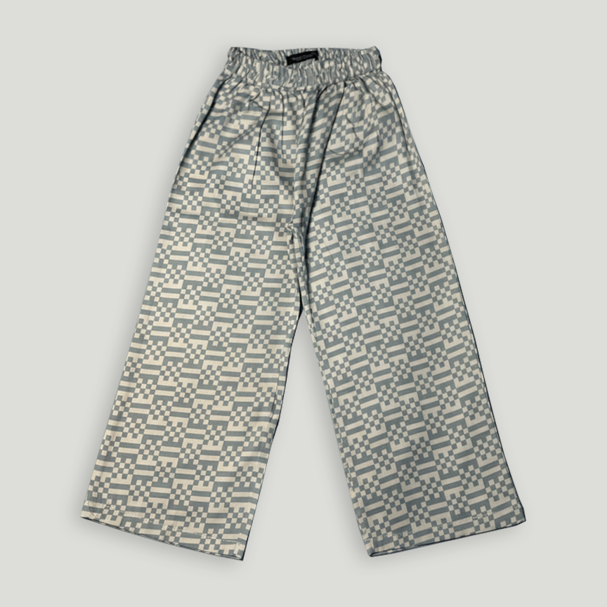 Grey Checkered printed Cotton Pajama Secondary image
