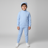 LIGHT BLUE PANDA PRINTED RIBBED FABRIC WINTERS SUIT