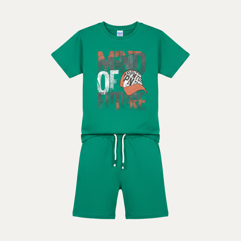 Green Mind Of Cotton Jersy Suit For Boys