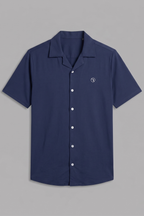 Navy Blue Dri-Fit Half Sleeves Casual Shirt For Men