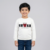 WHITE MOVE FORWARD EMBROIDERED TERRY FABRIC SWEATSHIRT