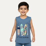 Blue Surf Boards Print Sando For Summers