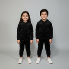 Black Plain Valour Fabric Suit For Winters
