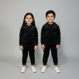 Black Plain Valour Fabric Suit For Winters