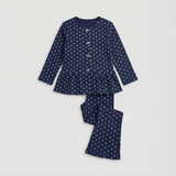 Navy Blue Frock With Trouser Suit For Girls