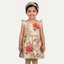 Cream Flowers Print With Hair Band Frock For Girls
