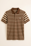 White With Brown Stripes Polo For Men