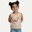 Peach Let's Party Print T-shirt Top For Girls