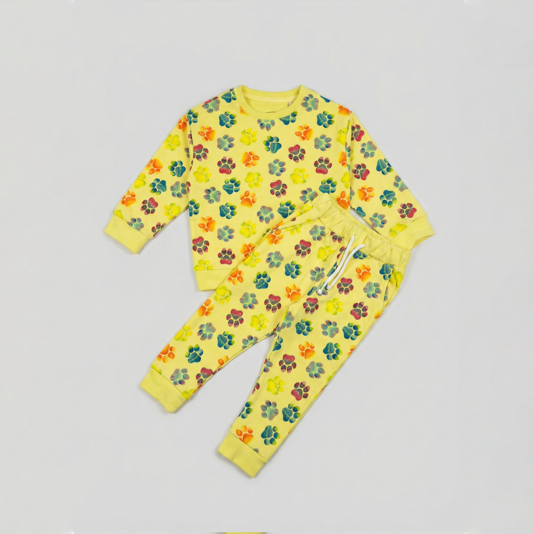Yellow Paw Print Suit For Winters Secondary image