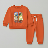 Brown Minecraft Print Fleece Fabric Suit For Winters