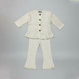 White Polka Dots Frock With Trouser Suit For Girls
