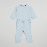 Blue Stars Print Jersy Fabric Suit For Winters