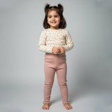 Dull Pink Fril Ribbed Pajama Trouser