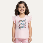 Pink Sweet Summer Days Print T-shirt Top For Girls