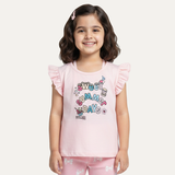 Pink Sweet Summer Days Print T-shirt Top For Girls