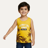 Yellow Coconut Tree Print Sando For Summers