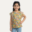 Cream Daizy Duck Print T-shirt Top For Girls