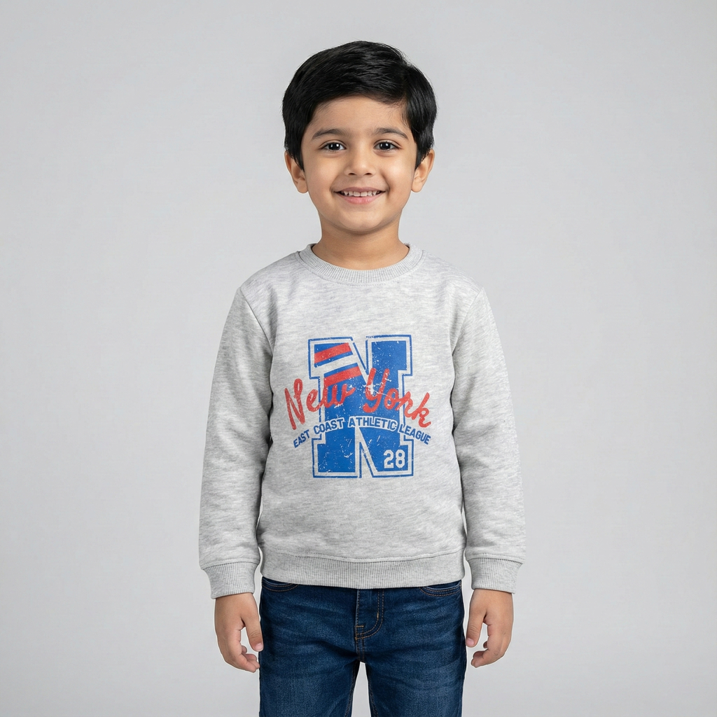 HAZEL GREY NEW YORK 28 PRINT FLEECE FABRIC SWEATSHIRT