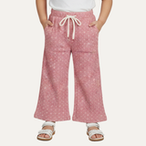 Pink Flowers Printed Flapper For Girls