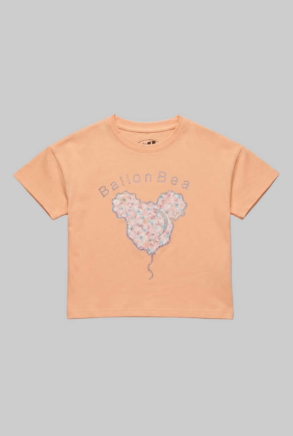 Peach Bear Face Print T-shirt Top For Girls