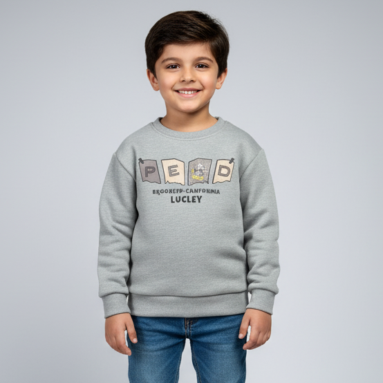 Light Grey Lucley Fur & Fleece Fabric Sweatshirt