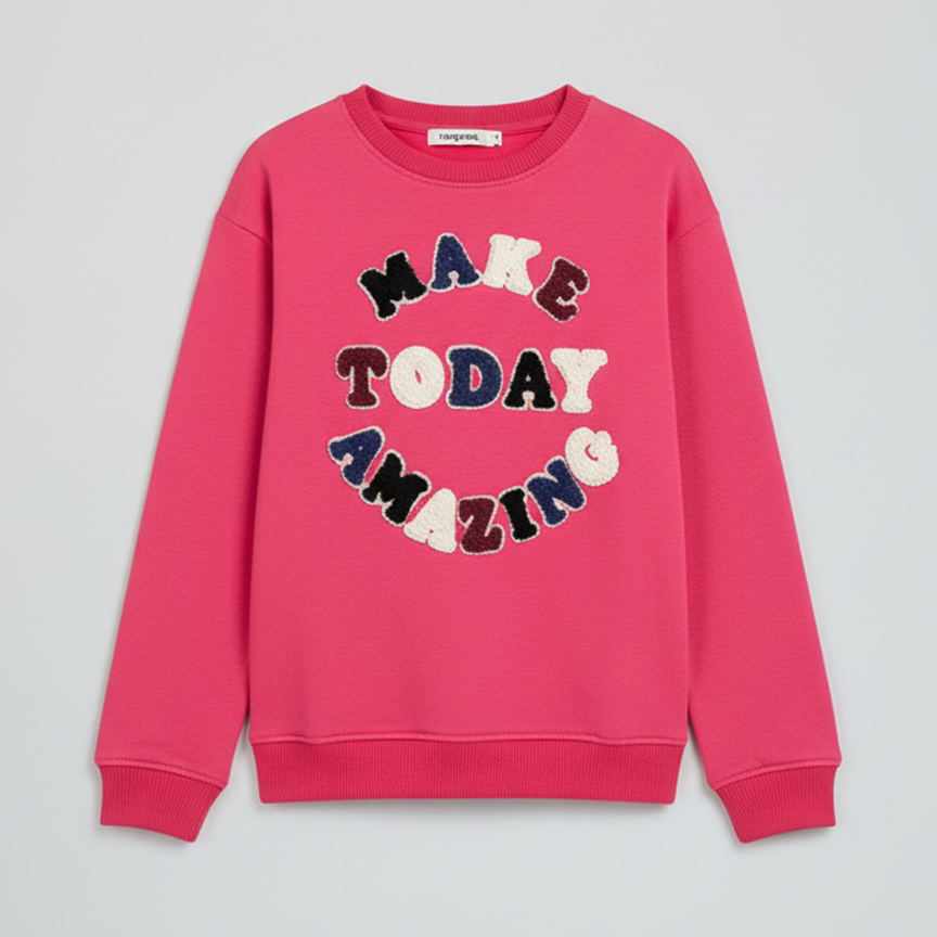 Blush Pink Make Today Fleece Fabric Sweatshirt