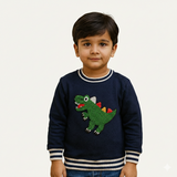 Navy Dinosaur Terry Fabric Sweatshirt