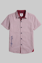 Light Purple Plain Half Sleeves Casual Shirt