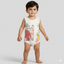 CREAM WELCOME TO SAVANA ANIMALS PRINTED ROMPER FOR GIRLS