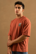 Dull Red "Sad But True" Print T-Shirt For Men