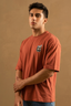 Dull Red "Sad But True" Print T-Shirt For Men