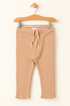 FAWN WITH KNOT BOTTOM FRIL THERMAL FABRIC PLAIN PAJAMA TROUSER
