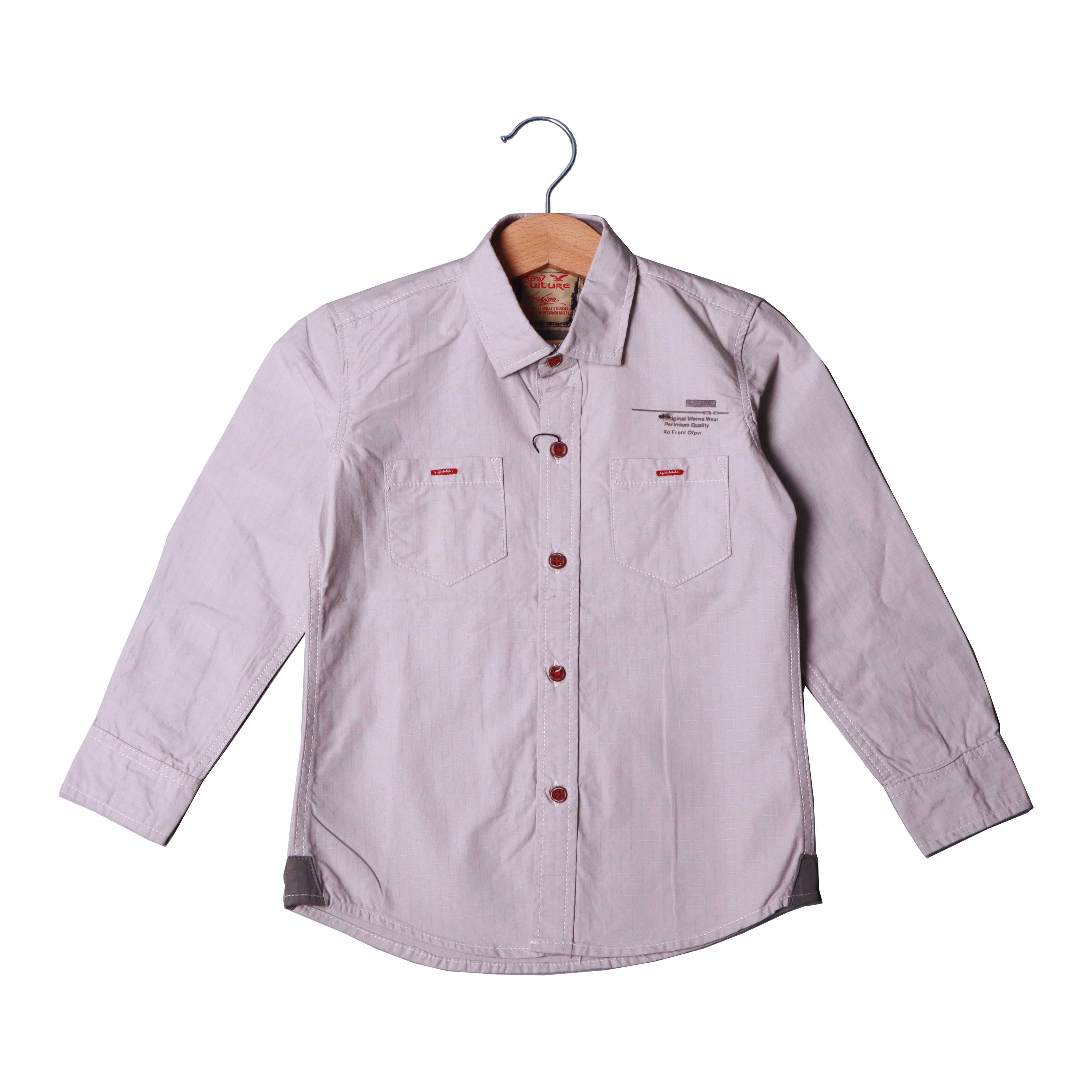 HAZEL GREY ORIGINAL WORNE FULL SLEEVES DOUBLE POCKET SHIRT Main image