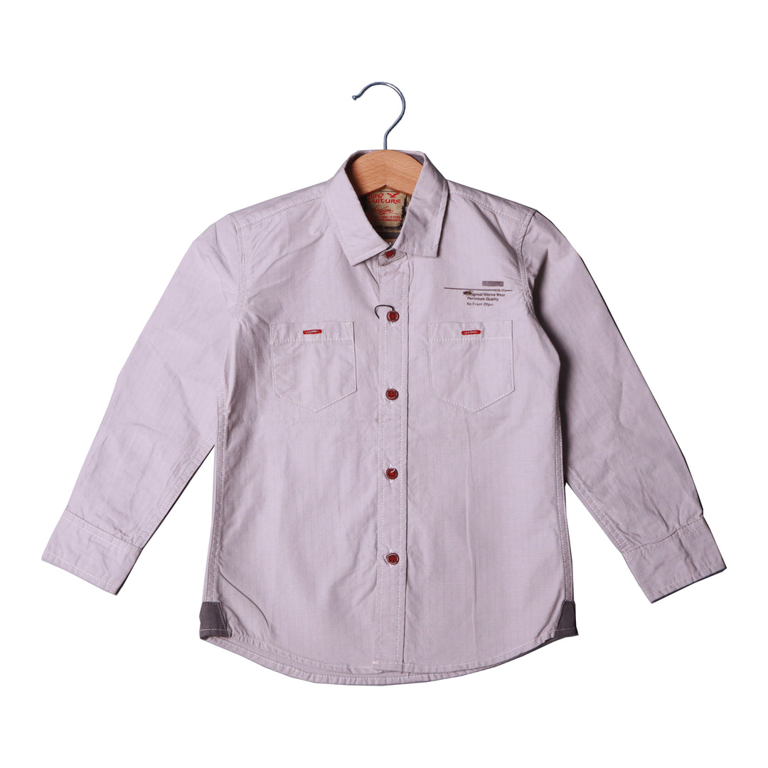 HAZEL GREY ORIGINAL WORNE FULL SLEEVES DOUBLE POCKET SHIRT
