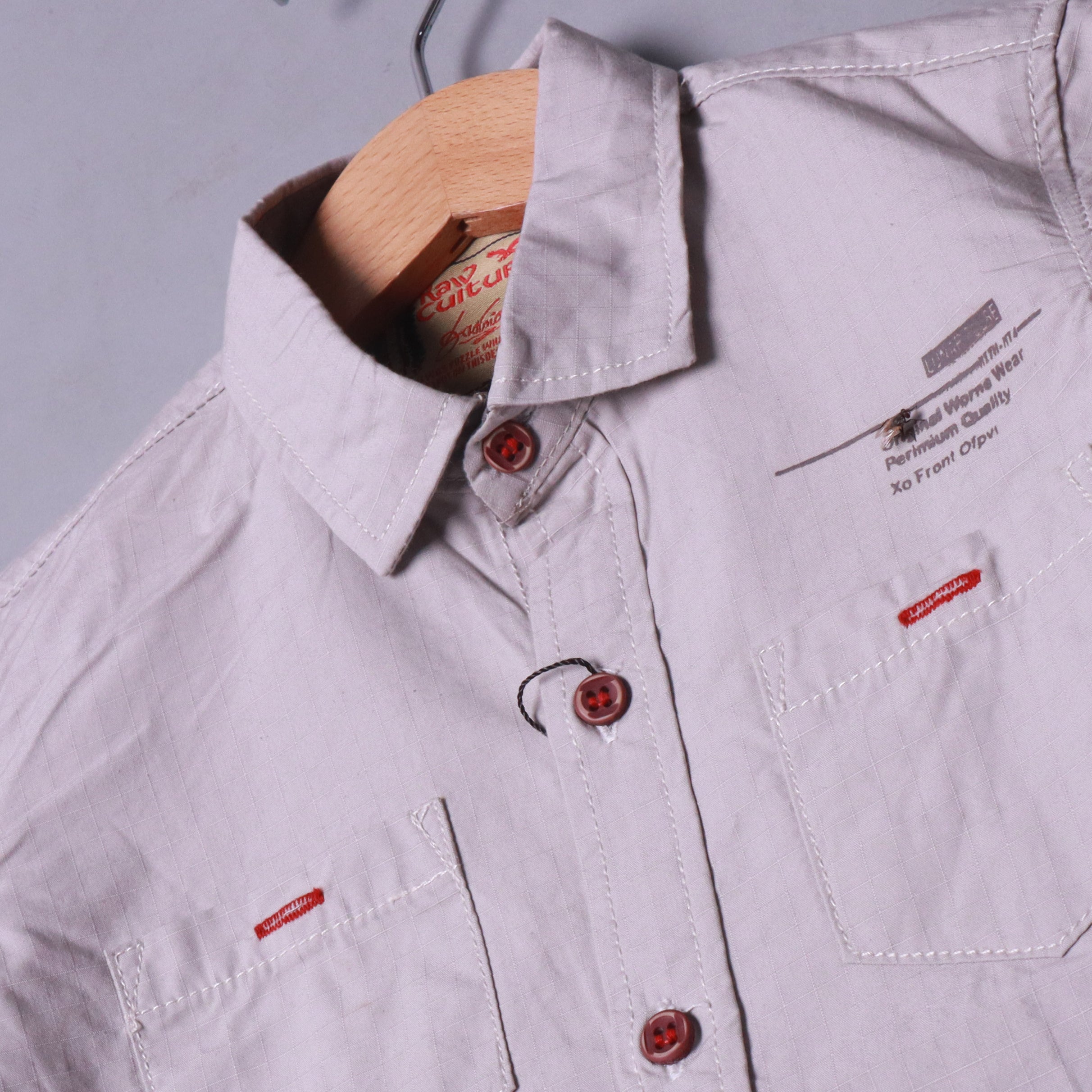 HAZEL GREY ORIGINAL WORNE FULL SLEEVES DOUBLE POCKET SHIRT Secondary image