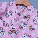 PINK HELLO KITTY PRINT FULL BODY FULL SLEEVES ROMPERS