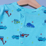 Load image into Gallery viewer, SKY BLUE TRUCKS PRINT FULL BODY FULL SLEEVES ROMPERS
