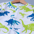 WHITE DINOSAURUS PRINT FULL BODY FULL SLEEVES ROMPERS
