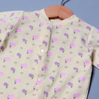 YELLOW WITH SNAIL PRINT FULL BODY FULL SLEEVES ROMPERS