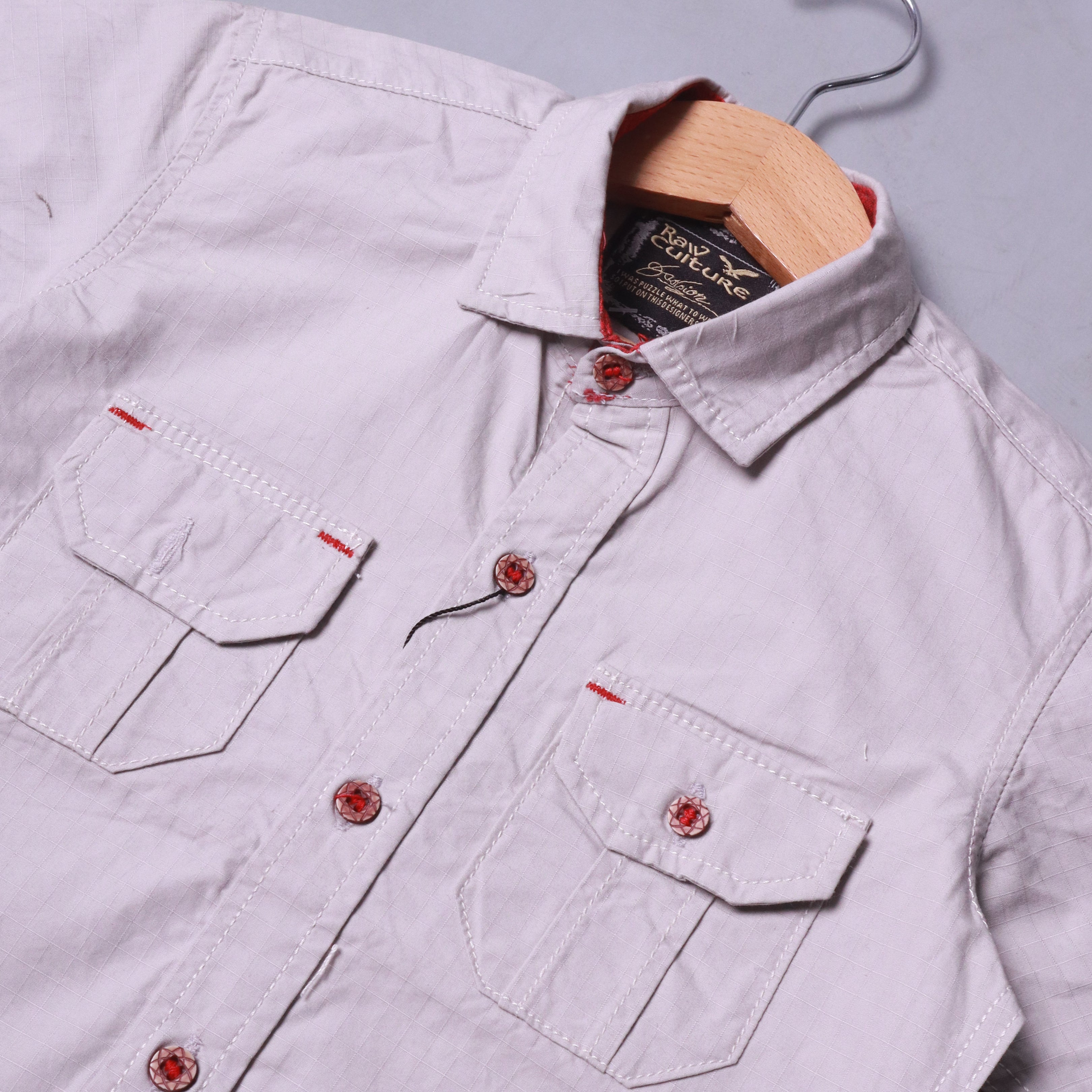 HAZEL GREY HALF SLEEVES DOUBLE POCKET SHIRT Secondary image