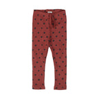 BROWN FLOWERS PRINTED RIBBED FABRIC TROUSER PAJAMA