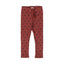 BROWN FLOWERS PRINTED RIBBED FABRIC TROUSER PAJAMA