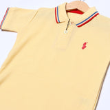YELLOW POLO "HORSE" PRINTED HALF SLEEVES T-SHIRT
