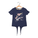 NAVY BLUE UNICORN STARS PRINTED T-SHIRT FOR GIRLS